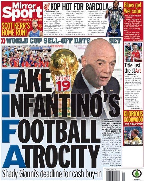 Daily Mirror back page