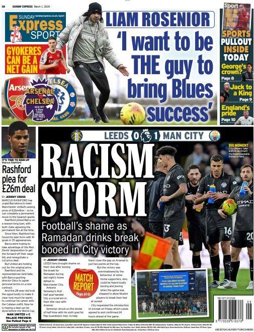 The Sunday Express back page