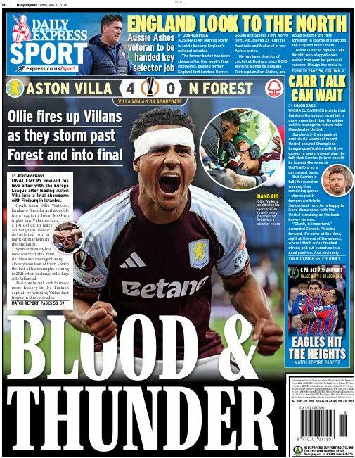 The Daily Express back page