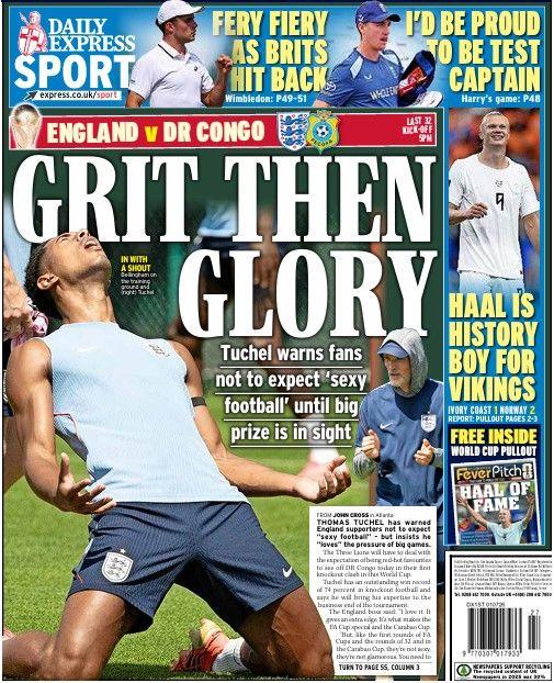 The Daily Express back page