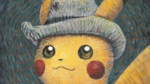 Pikachu in the style of a Van Gogh painting.