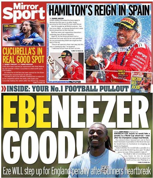 The Daily Mirror back page