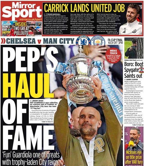 The Daily Mirror back page