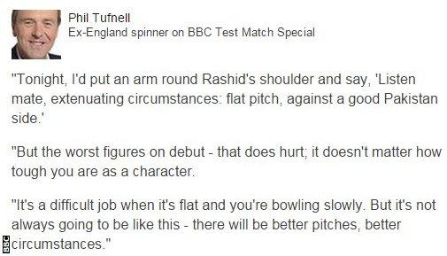 Phil Tufnell also predicted better times ahead for Rashid on TMS