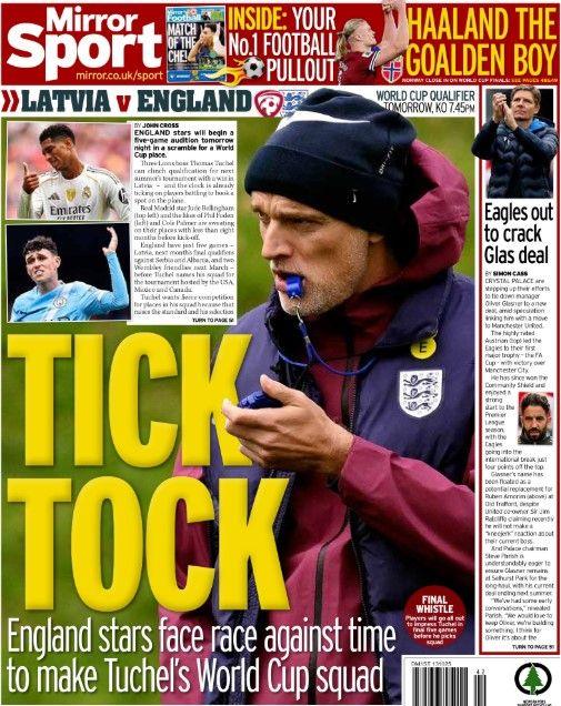 The back page of the Daily Mirror