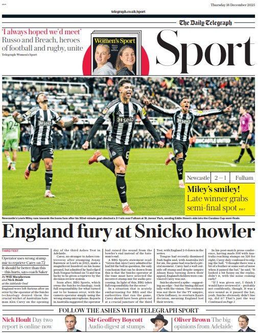 The Daily Telegraph sports section