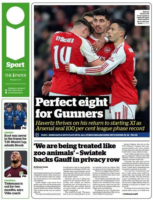 The back page of The i Paper