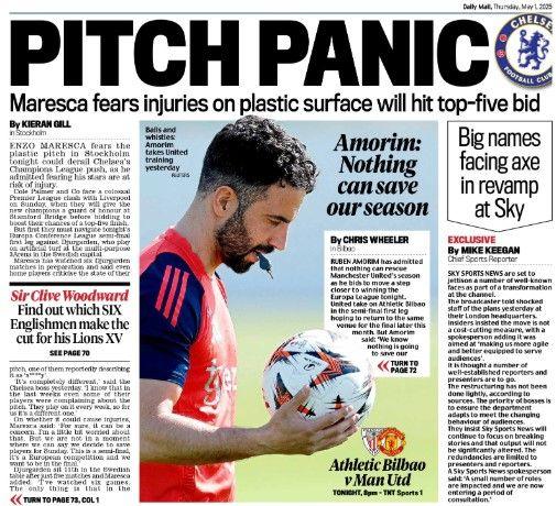 The back page of the Daily Mail