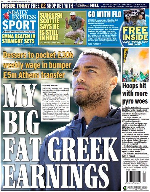 The backmost  leafage   of the Scottish Daily Express connected  140525