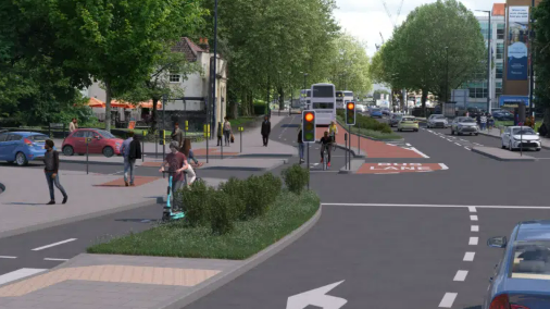 How an improved bus lane and cycle path would look on Phippen Street