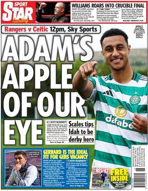 The back page of the Scottish Daily Express on 040525