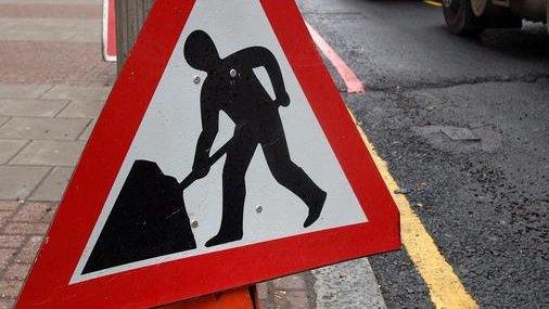 Roadworks sign