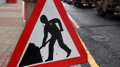 Roadworks sign