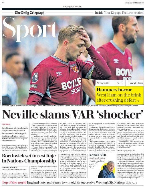 The Daily Telegraph sports section