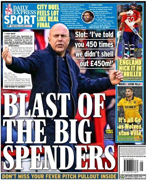 The Daily Express back page