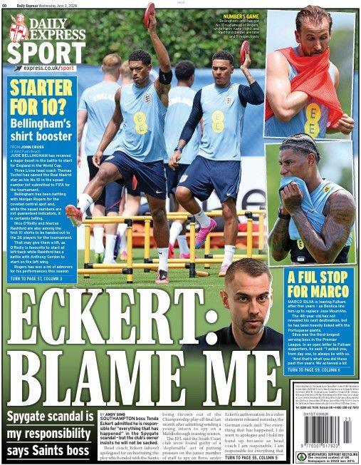 The Daily Express back page