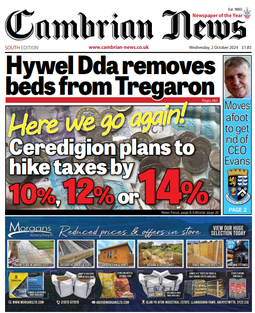 Cambrian News front page