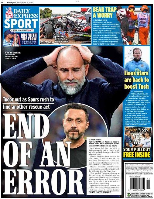 The Daily Express back page
