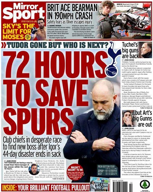 The Daily Mirror back page