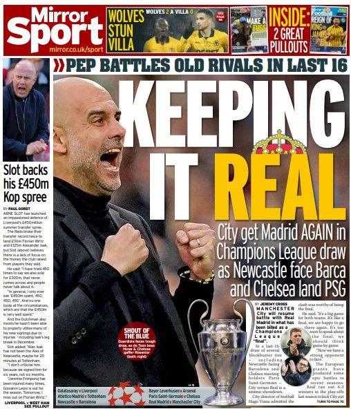 The Daily Mirror back page