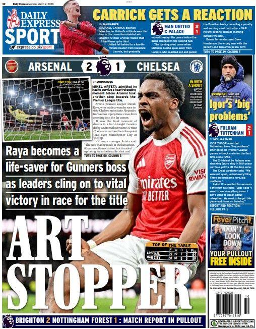 The Daily Express back page