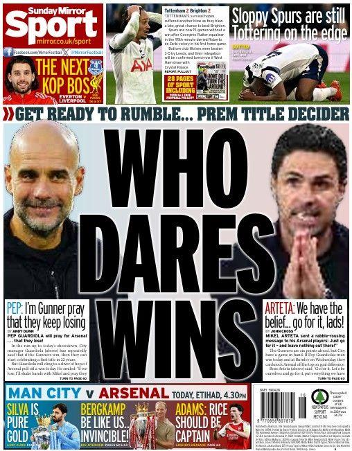 The Sunday Mirror back page