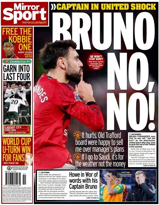 The Daily Mirror back page 