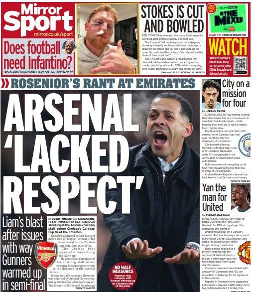 The Daily Mirror back page