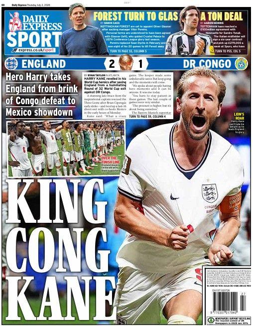 The Daily Express back page