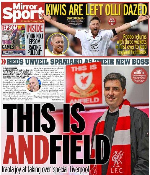 The Daily Mirror back page