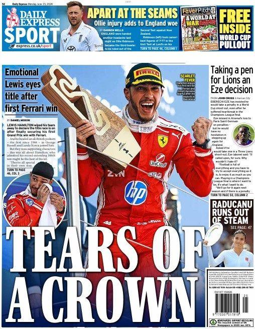 The Daily Express back page