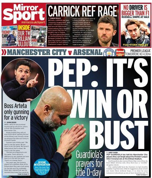 The Daily Mirror back page
