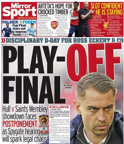 The Daily Mirror back page