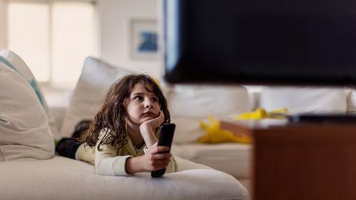Child watching TV.