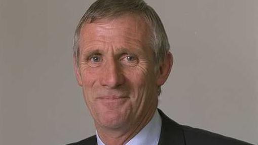 A tight head and shoulders image of Peter Rogers smiling taken in 1999, when he joined the Welsh Assembly