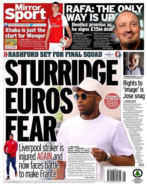 Daily Mirror's back page on Thursday