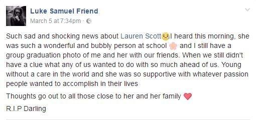 Luke Friend Facebook post