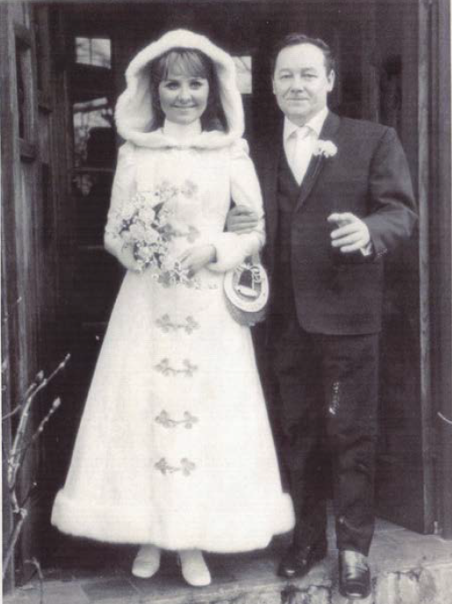 Lulu, pictured with her father Eddie at her wedding to Maurice Gibb in 1969