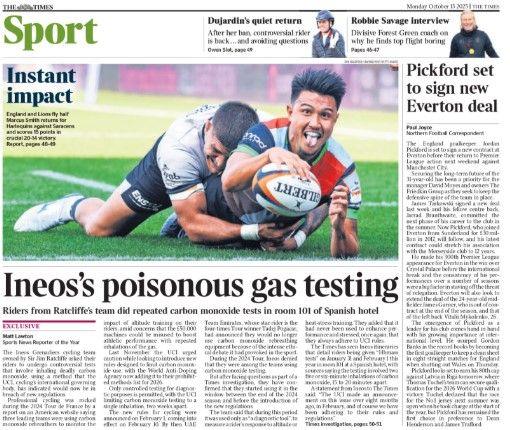 The back page of The Times