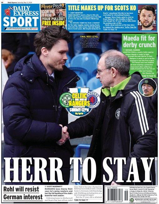 The back page of the Scottish Daily Express on 090526