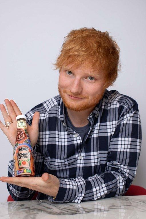 Ed-Sheeran holding-bottle-of-ketchup