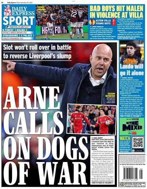 The backmost page of nan Daily Express