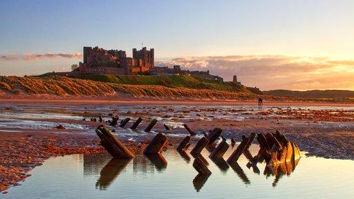 Wreck of 18th Century ship off Bamburgh