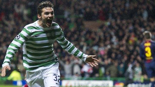 Tony Watt scored in Celtic's victory over Barcelona in the Champions League