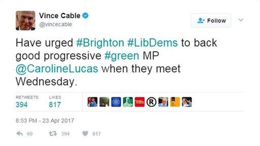 Vince Cable tweet