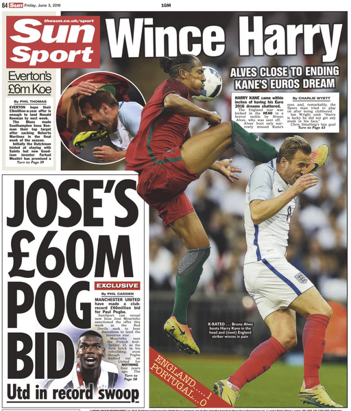 The Sun back page