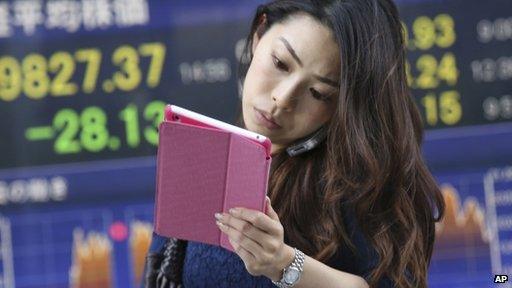 Woman using tablet