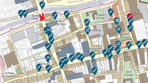 Oxford medieval murder map