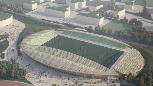 Glenn Howells Architects design for Forest Green Rovers' stadium