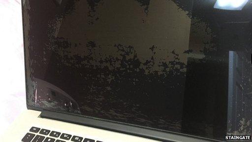 damaged Macbook screen